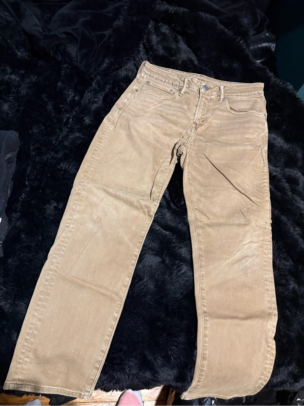 American Eagle Outfitters Men's Tan Straight-Leg Jeans